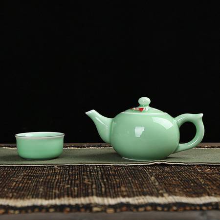 【郵樂贛州館】錦溢青瓷茶具7頭有魚套裝 一壺風雅，杯中魚樂